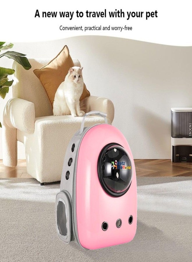 VAYINATO® Astronaut Space Bubble Portable Pet Backpack Travel Carrier, Waterproof, Breathable Outdoor Transport for Cat and Small Dog Mutil Colors to Choose (Pink) - Image 5